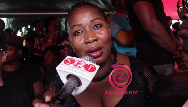 Medikal's mother at the One Week memorial service of the late singer Ebony