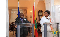 President Akufo-Addo with the Prime Minister of Barbados, Mia Amor Motley