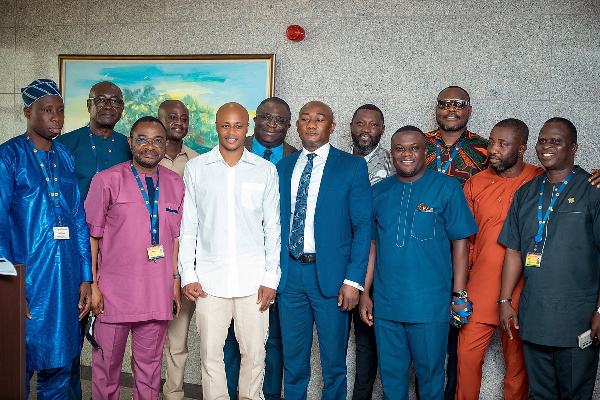 Andre Ayew with MPs in parliamet