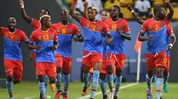 DR Congo's players celebrate after their 3-1 victory over Togo