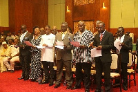 Newly appointed minister pledging their allegiance to serve mother Ghana