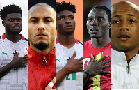 L-R; Thomas Partey, Adam Kwarasey, Kudus Mohammed, Kwadwo Asamoah, and Dede Ayew