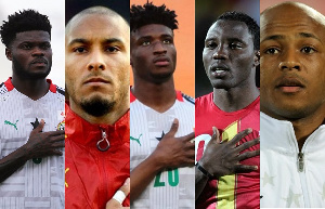 L-R; Thomas Partey, Adam Kwarasey, Kudus Mohammed, Kwadwo Asamoah, and Dede Ayew