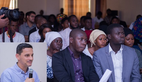 Salem Kalmoni (inset) addressing the participants