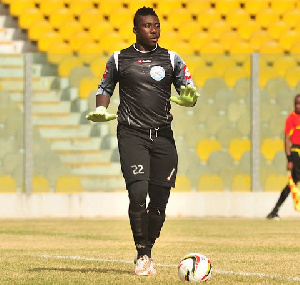 Stephen Adams of Aduana SC During the Premier League