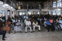 Participants of Obuasi Municipal Assembly's town hall meeting