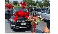 Broadcast Journalist, Nana Aba Anamoah pictured in front of her Range Rover