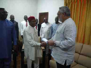 Rawlings With Governor Orji