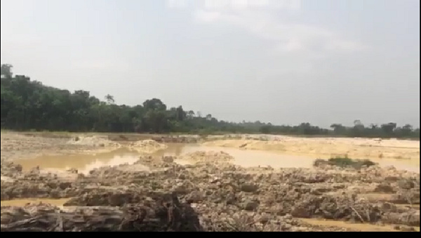 The land has been destroyed by activities of illegal mining