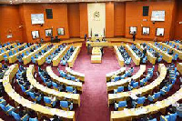 Aerial shot of the Malawian Parliament