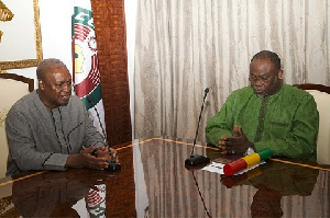 Dr Ekwow Spio-Garbrah (right) and John Mahama