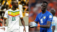 A photo collage of Sadio Mane and Edouard Mendy