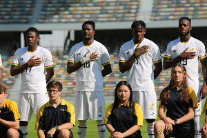 L-R Baba Rahman, Amartey, Salisu, Inaki Williams