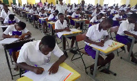 Students in an exam hall