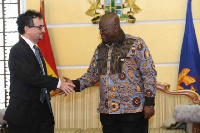 Jon Benjamin meets with President Akufo-Addo during the latter's time in Ghana