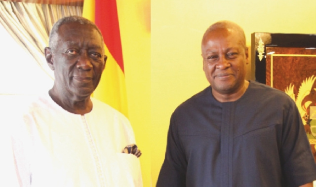 Former Presidents John Mahama(R) and John Agyekum Kufuor(L)