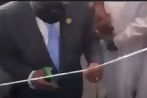 This was the moment Akufo-Addo tried cutting the tape