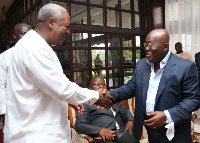 Mahama and Nana Addo at the AICC during the transition meeting