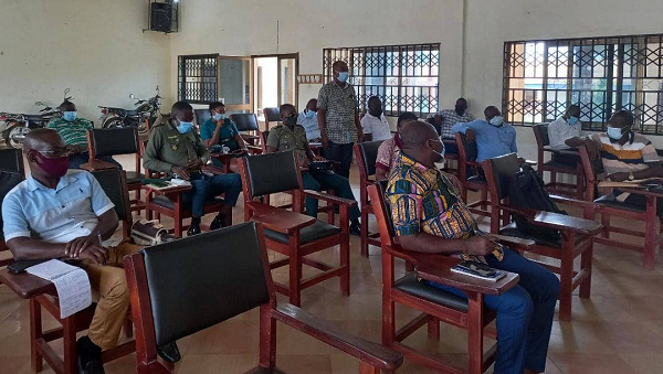 A photograph taken during a meeting with the stakeholders in Hohoe