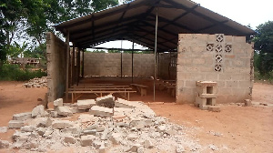 The uncompleted Church building collapsed on Justice Kekeli Biedo and his brother