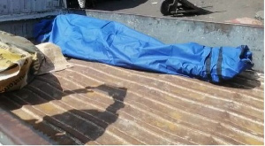 A file photo of a corpse wrapped in a body bag