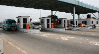 One of the closed tollbooths at Kasoa