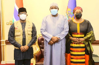 AU reps met with Gambian president Adama Barrow (middle)