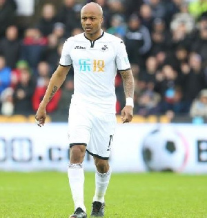 Andre Ayew featured in Swansea's game against Burnley