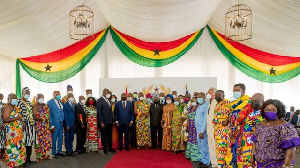 Members of the Council of State with president Akufo-Addo after swearing in