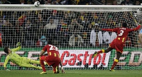Asamoah Gyan misses a controversial penalty at the World Cup