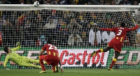 File photo: Asamoah Gyan misses a spot kick against Uruguay during the FIFA 2010 World Cup