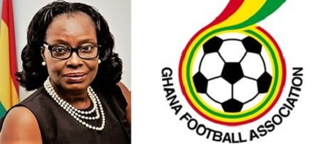 Attorney General, Gloria Akuffo with the GFA logo