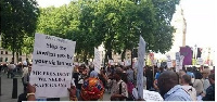 A group of Ghanaians in the USA demonstrated against President Akufo-Addo during his visit to the UN