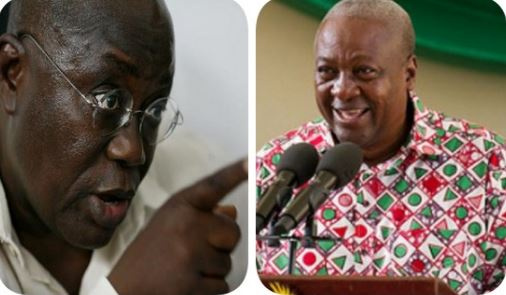 Nana Akufo Addo (L), and President Mahama (R)