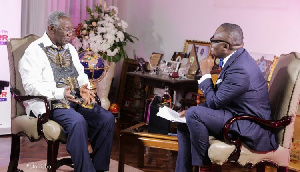 Former president Kufuor with Bola Ray