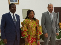 Shirley Ayorkor Botchwey (middle) with Mr Bernard Ehui-Koutouo to her right and Mr Mohammed Hussain