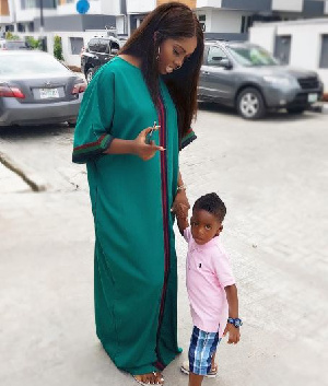 Tiwa Savage and her son