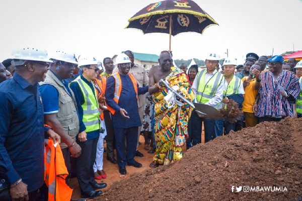 File photo: Vice President Bawumia cutting-sod for a road project