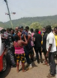 Some of the mourners barred by the police