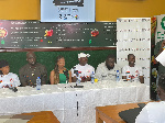 Officials of Sports Equity Lab and Seed Foundation and some players during the presser