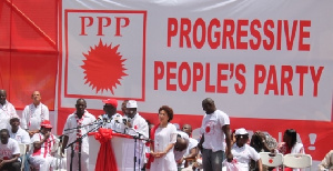 PPP party bigwigs at a rally.     File photo.