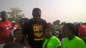 John Dumelo with some NDC party faithfuls