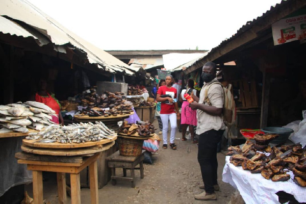 A busy day at the Koforidua market