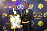 Selorm Adadevoh CEO of MTN Ghana (right) and Samuel Koranteng Chief Corporate Services Officer