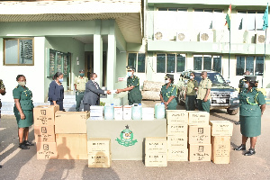 Personnel's from Prudential Bank presenting the items