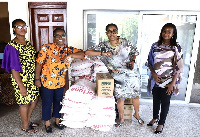 Bags of Rice and cooking oil were donated through the Caring Sisters