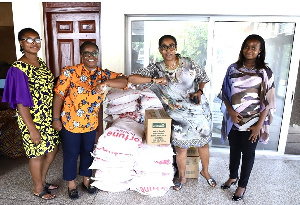 Bags of Rice and cooking oil were donated through the Caring Sisters