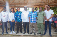 Mr. Stephen Ntim (2nd from the middle) is confident about the NPP's victory in the next elections