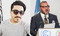 (l-r) Moroccan Youtuber, Mohamed Sekkaki and King Mohammed VI of Morocco