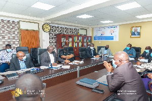 Dr Prempeh in a meeting with staff of Petroleum Commission